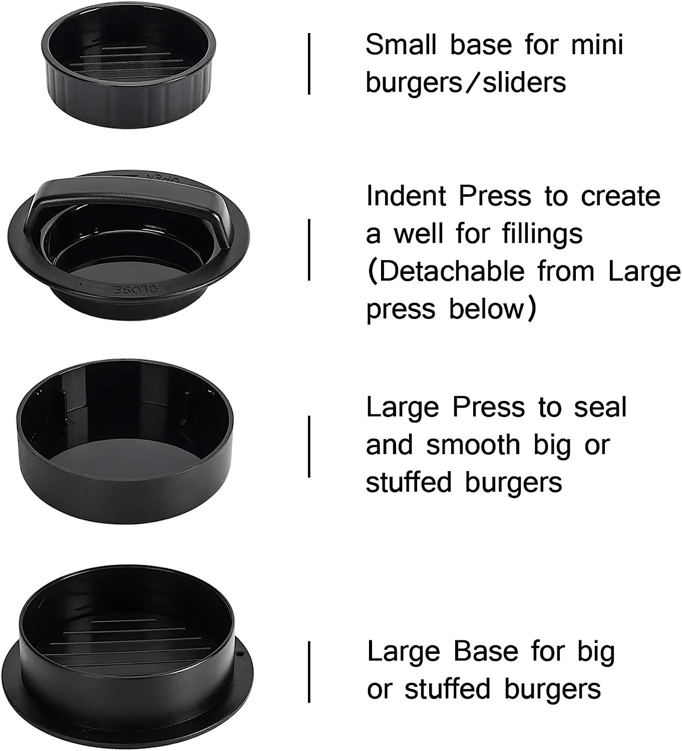 Hamburger Press Patty Maker Burger Press 3 in 1 Non-Stick Meat Beef Veggie Hamburger Mold Kitchen Gadgets to Make Patty