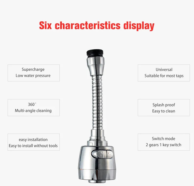 Kitchen gadgets 2/3 Mode Faucet 360 Degree Rotation Filter Extension Tube Shower Water Saving Tap Universal Kitchen  Accessories