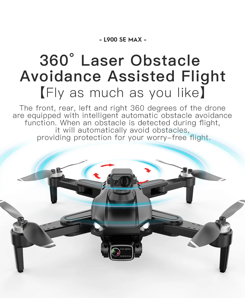 L900 Pro SE MAX GPS Drone 4K Professional Dual HD Camera 5G WIFI 360° Obstacle Avoidance Brushless Motor Rc FPV Quadcopter Dron