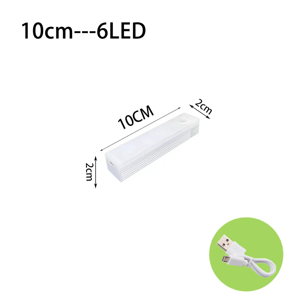 LED Motion Sensor Light Night Light Wireless USB Under Cabinet Light For Kitchen Cabinet Bedroom Wardrobe Sensor Indoor Lighting