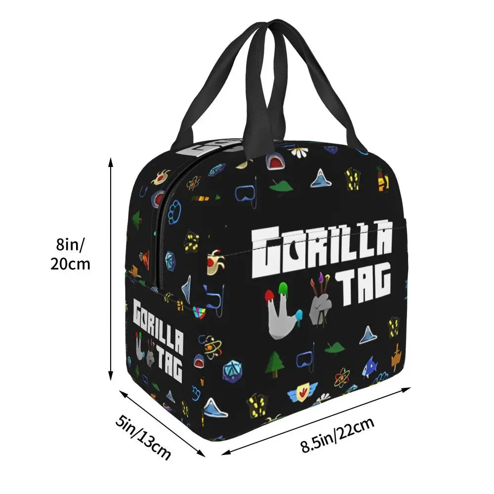 Gorilla Tag VR Gamer Gaming Insulated Lunch Bag Portable Hot Games Lunch Container Cooler Bag Tote Lunch Box College Men Women