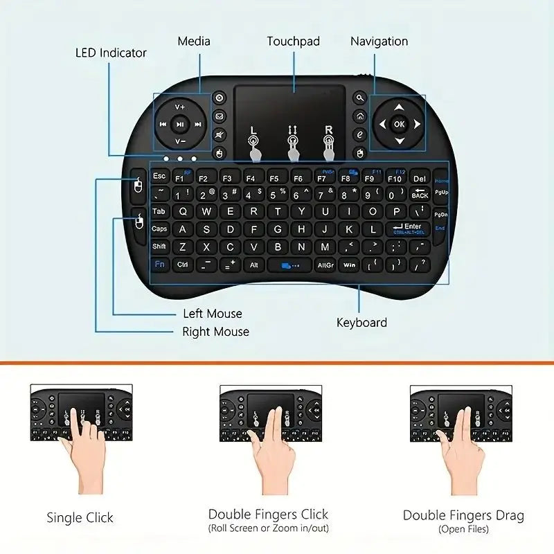 I8 2.4G Mini Wireless Keyboard 2.4GHz Air Mouse Remote Touchpad For Android TV Box PC Smart TV