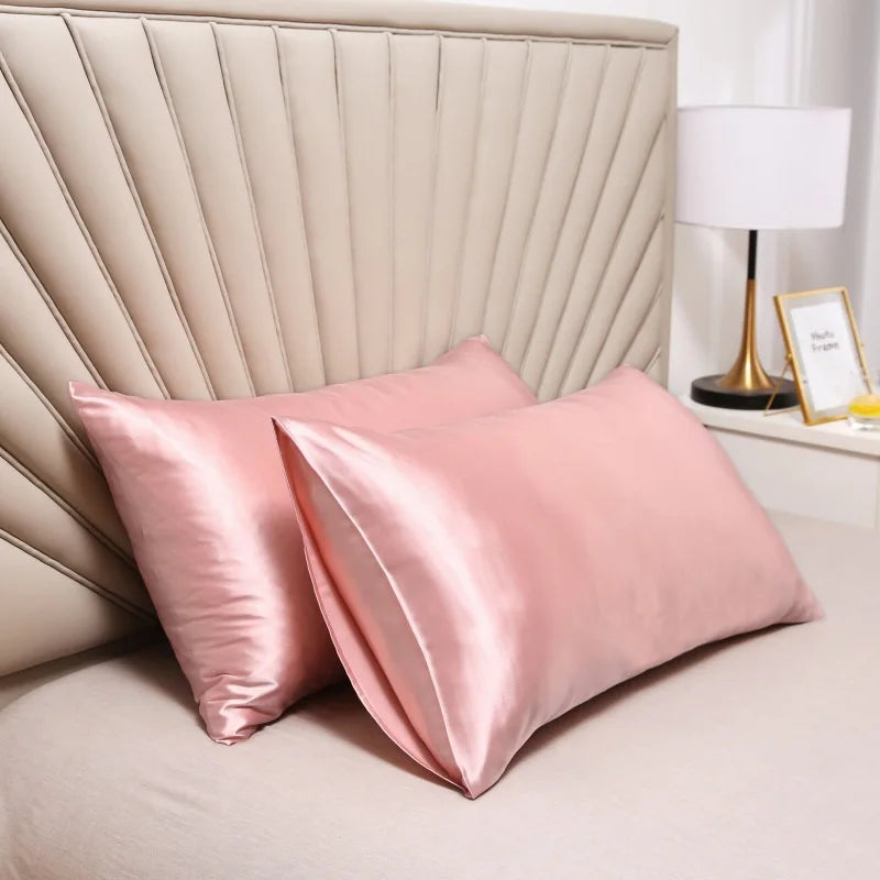 1PC Pure Satin Silk Soft Pillowcase Cover Bedding pillow Cover Rectangle Pillow Cases Bed Linings Multicolor