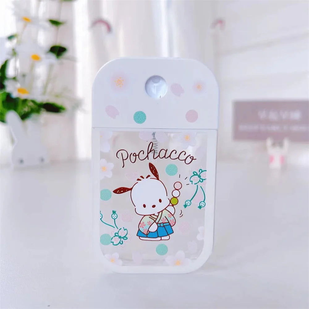 Hello Kitty Spray Perfume Bottle Kuromi Cinnamoroll Portable Press Bottled Sanrio Cherry Blossom Melody Pochacco Lotion Bottling