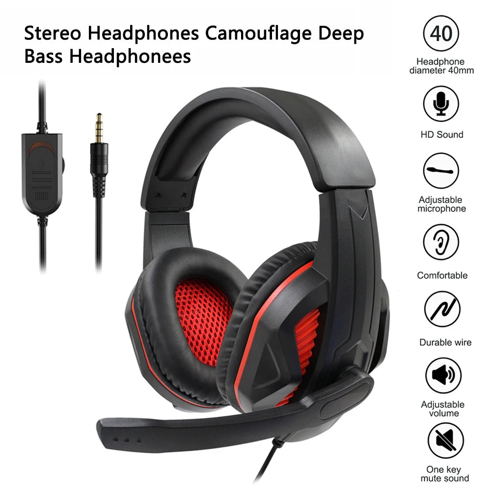 Game Headsets Noise Reduction Headphones Subwoofer Surround Stereo Sound Earphones With Microphone Earphone For Xbox One PS4 PS5