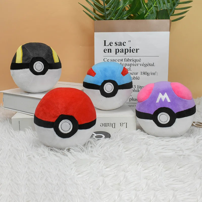 Master Ball Great Ball Ultra Ball Poké Ball Plush Toys Soft Stuffed Animals Cartoon Backpack Pendant Decoration Toy Birthday