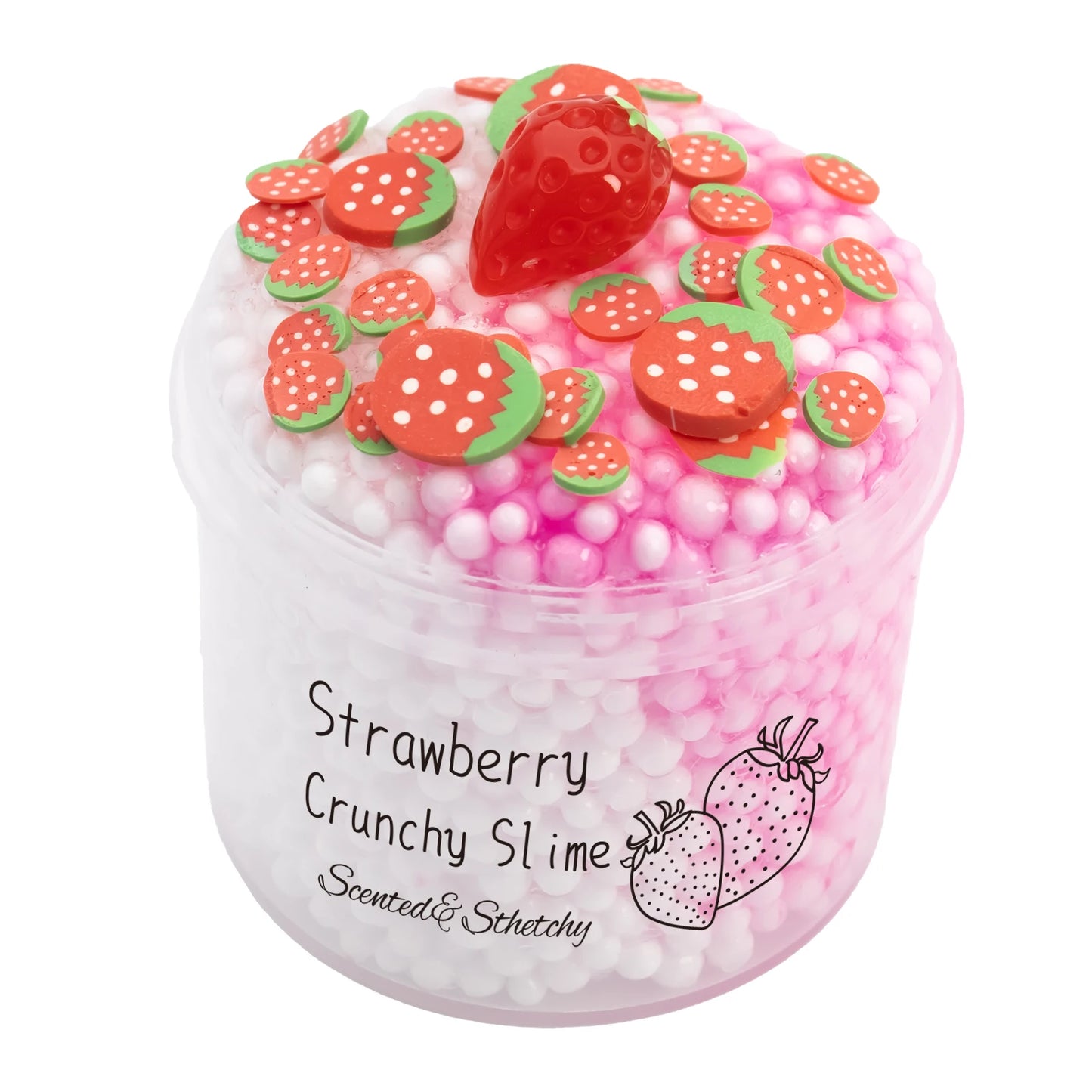 1/2 Pack Strawberry Cloud Crunchy Slime kit,Foam Ball Fruit Sprinkles Slime,Birthday Gifts Party Favors for Girl and Boys