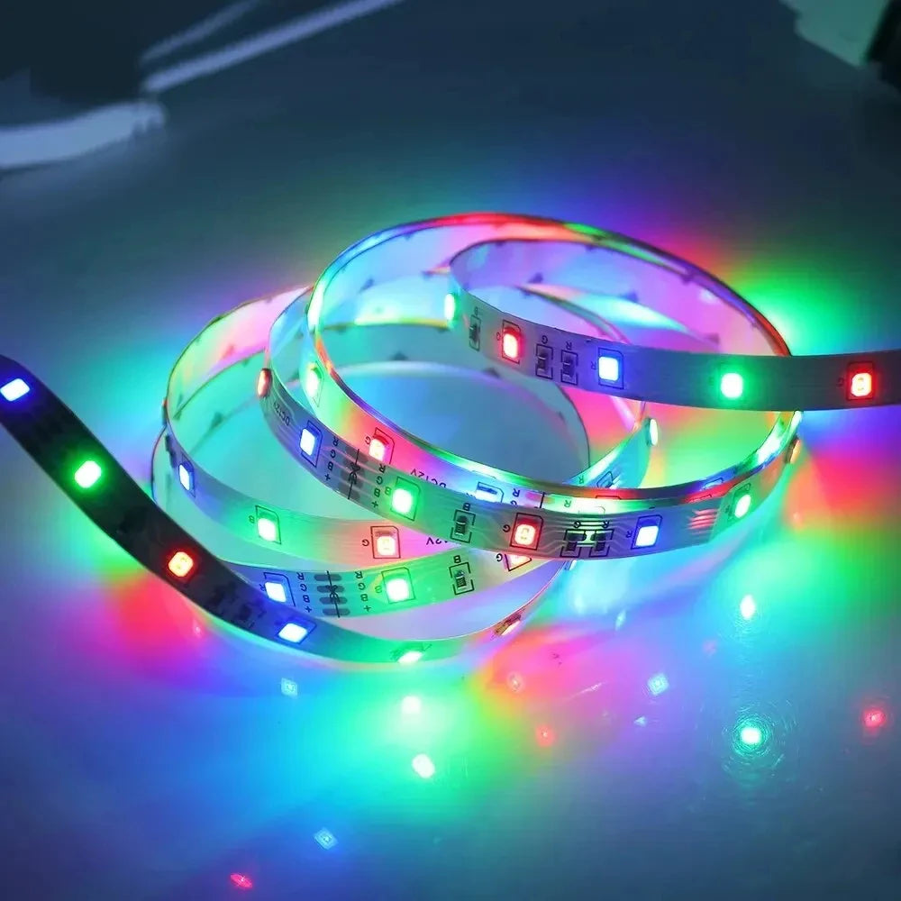 10M 2835 USB LED Strip Light RGB 24-key Remote Control Flexible Lamp Tape Lights Ribbon TV Desktop Screen Backlight Diode