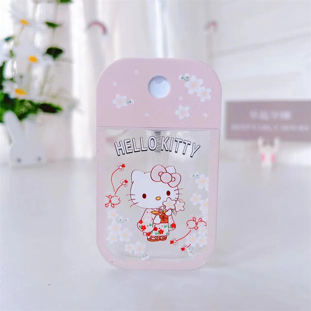 Hello Kitty Spray Perfume Bottle Kuromi Cinnamoroll Portable Press Bottled Sanrio Cherry Blossom Melody Pochacco Lotion Bottling