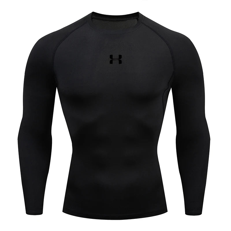 Men Running Compression T-shirt Long sleeves Sport Tees Gym Fitness Sweatshirt Male Jogging Tracksuit Homme Athletic Shirt Tops