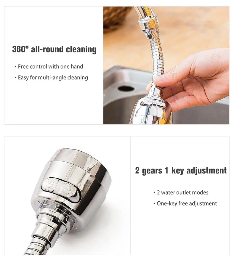 Kitchen gadgets 2/3 Mode Faucet 360 Degree Rotation Filter Extension Tube Shower Water Saving Tap Universal Kitchen  Accessories