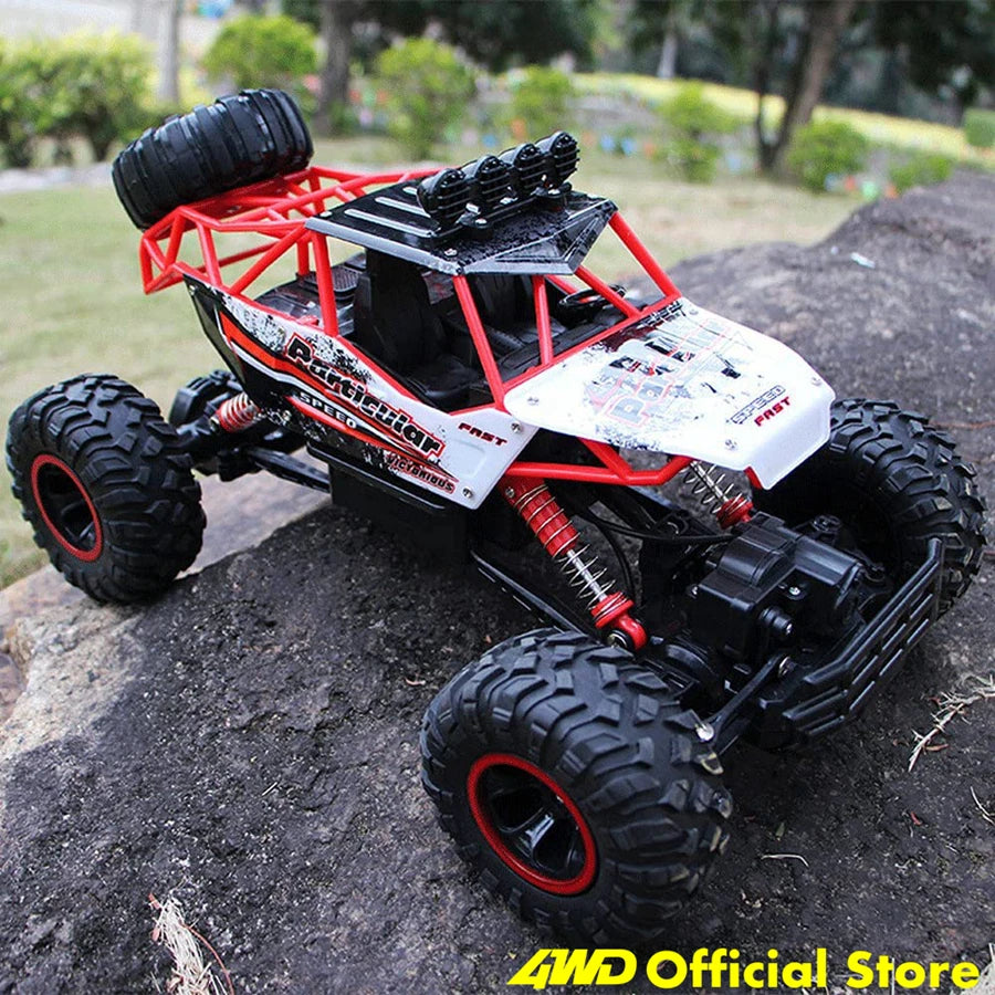 1:16 4WD RC Car With Led Lights Remote Control Cars Buggy Off Road 4x4 Radio Control Alloy Trucks Boys Toys for Children