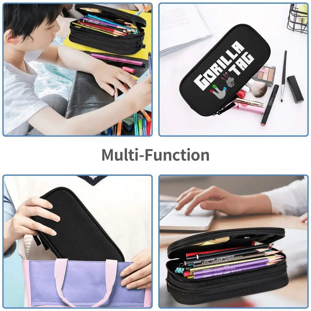 Lovely Gorilla Tag VR Gamer Gaming Pencil Case Hot Games Pencilcases Pen Kids Big Capacity Bags Office Zipper Stationery