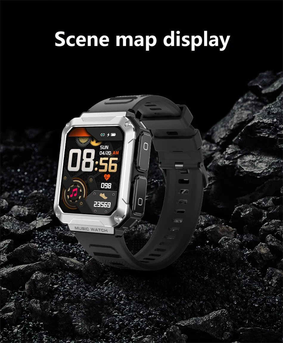 LIGE 2024 Smart Watch With Earbuds TWS 4G RAM Bluetooth Call Local Music Control Blood Pressure Smartwatch For Men Android iOS